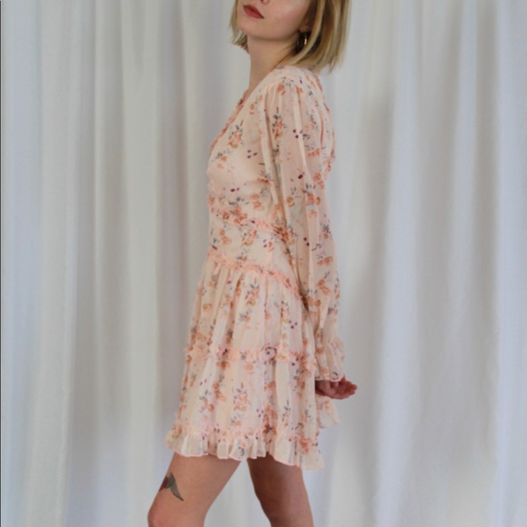 Long Sleeve Floral Mini Dress with Ruffle Detail - Picture 5 of 8